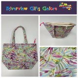 Large Tote Bag With Zip - Rainbow Ferns Large Tote Bag With Zip - Rainbow Ferns